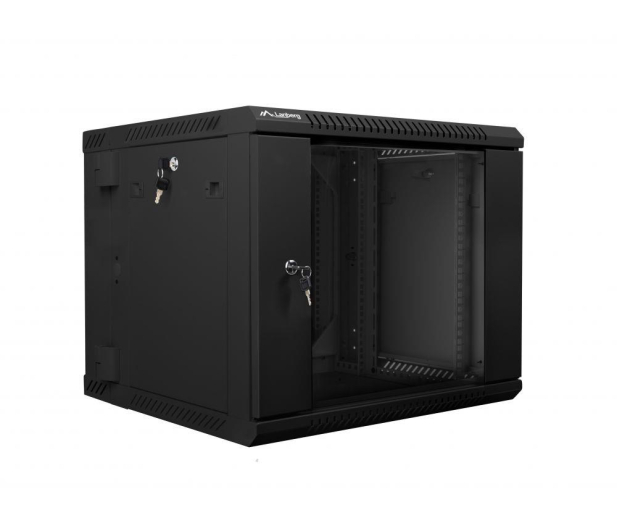 Lanberg Wisząca 19" 9U 600x600mm dwusekcyjna (czarna) - 455648 - zdjęcie 3